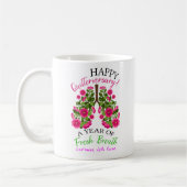 1 Jahr Rauchen Rauchen Jubiläum Floral Lungen   Kaffeetasse (Links)