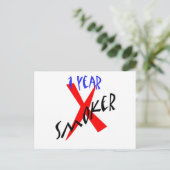 1 Jahr Roter Ex-Raucher Postkarte (Stehend Vorderseite)
