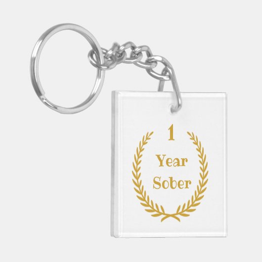 1 Jahr Schlüsselanhänger für Sucht Erholung (Vorderseite links)