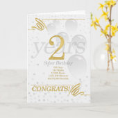 1 Jahr Sober Birthday Imitate Gold Glitzer Karte (Gelbe Blume)