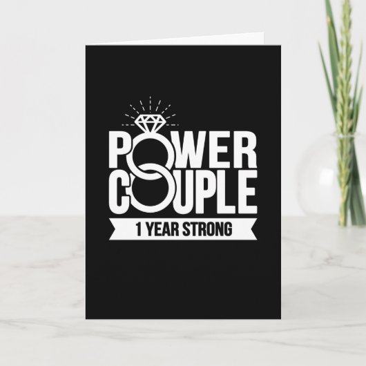 1 Jahr Starker Power Paar Niedlich 1 Jubiläum Karte (Vorderseite)