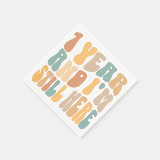 1 Jahr und ich bin immer noch hier 1. Arbeitsjubil Serviette (Ecke)