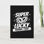 1 Jahr Verheiratet Glück 1. Hochzeitstag Karte (Vorderseite)