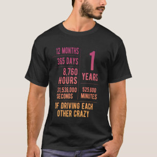 1 Jahr verheiratet Lustiger 1. Hochzeitstag T-Shirt