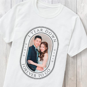 1 Jahr vorbei 1. Hochzeitstag mit Foto T-Shirt