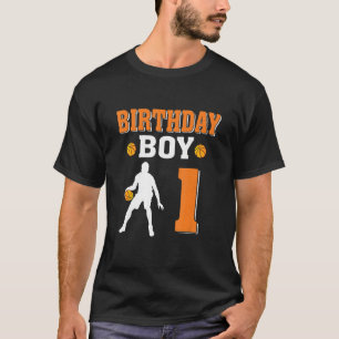 1 Jahre alt 1. Geburtstag Boy Basketball Party T-Shirt