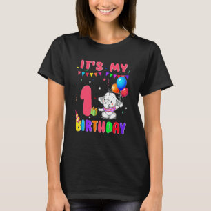 1 Jahre alt 1. Geburtstag Elefanten Jungen Phantas T-Shirt