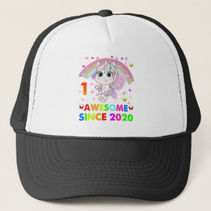 1 Jahre alte Einhorn-Süsse 1. Geburtstag Unicorn G Truckerkappe