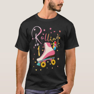 1 Jahre alte Geburtstagsmädchen Roller Skate 1. 80 T-Shirt