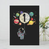 1 Jahre Junge Astronautin 1. Geburtstag Karte (Stehend Vorderseite)