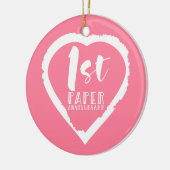 1. Jahrestag der Hochzeit Keramik Ornament (Links)