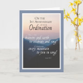 1. Jahrestag der Ordination Glückwunsch mit Karte (Gelbe Blume)
