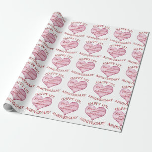 1. Jahrestag Geschenkpapier