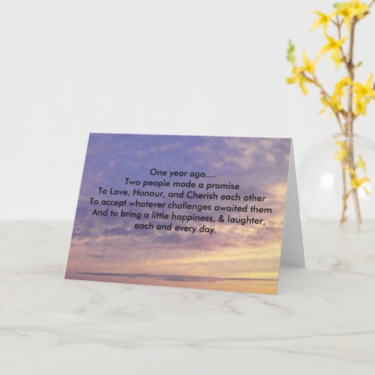 1. Jahrestag Karte (Gelbe Blume)