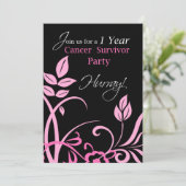 1-jährige Krebsüberlebung Party Einladung (Stehend Vorderseite)