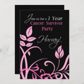 1-jährige Krebsüberlebung Party Einladung (Vorne/Hinten)