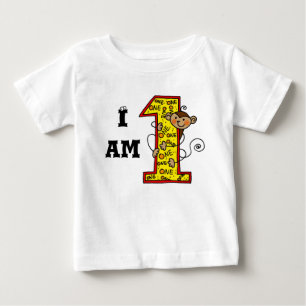 1-jähriger Geburtstag (lustige Affennummer) Baby T-shirt