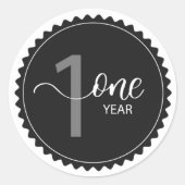 1-jähriger Meilenstein Runder Aufkleber (Vorderseite)