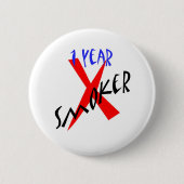 1-jähriger roter Ex-Raucher Button (Vorderseite)