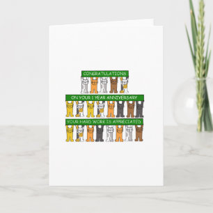 1-jähriges Arbeitsjubiläum Karte