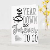 1-jähriges Jubiläum, ein Jahr für immer hinunter Karte (Gelbe Blume)