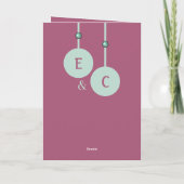 1-jähriges Papierjubiläum Initialen des grünen Lav Karte (Rückseite)