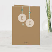 1-jähriges Papierjubiläum Initialen von grün braun Karte (Rückseite)