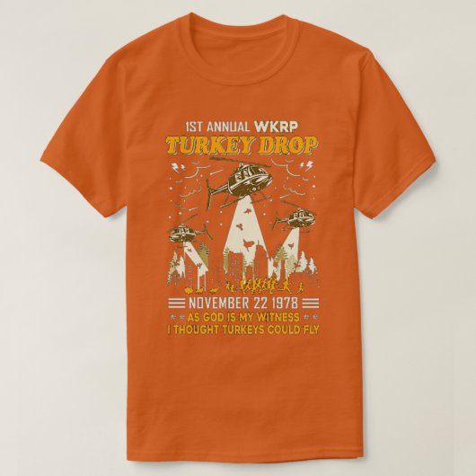 1. Jährliches WKRP Türkei Drop 22. November 1978 T-Shirt (Design vorne)
