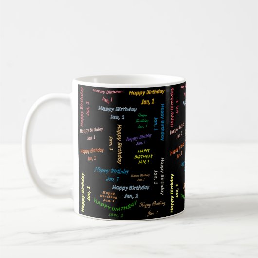1. Januar Geburtstags-Tasse Kaffeetasse (Links)