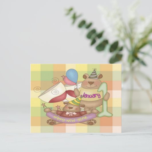 1. Januar Postkarte (Stehend Vorderseite)