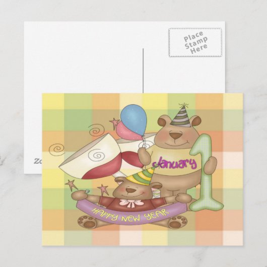 1. Januar Postkarte (Vorne/Hinten)