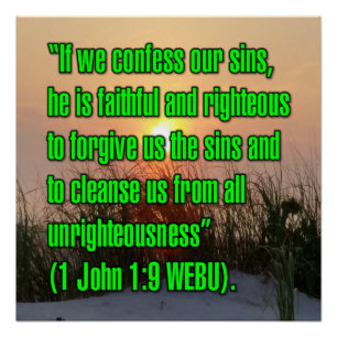 1 Johannes 1:9 WEBU Poster