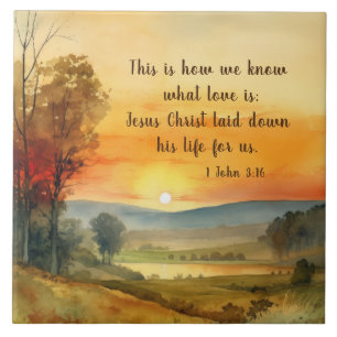 1 Johannes 3:16 Jesus legte sein Leben für uns Bib Fliese