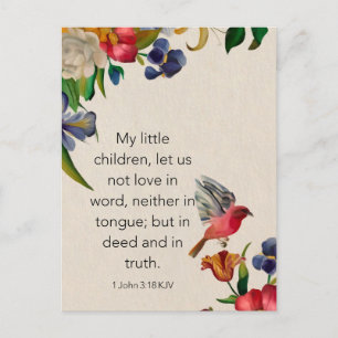 1 Johannes 3:18 KJV Bibelvers Gedächtniskarte - Po Postkarte