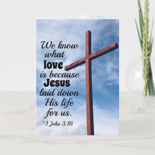 1 Johannes 3,1 Jesus Christus gab sein Leben für u Karte (Vorderseite)