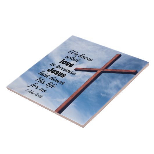 1 Johannes 3:1 Jesus Christus legte sein Leben für Fliese (Seite)