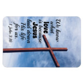 1 Johannes 3:1 Jesus Christus legte sein Leben für Magnet (Horizontal)