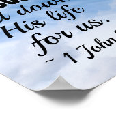 1 Johannes 3:1 Jesus Christus legte sein Leben für Poster (Ecke)