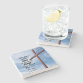 1 Johannes 3:1 Jesus Christus legte sein Leben für Steinuntersetzer (Seitenansicht)