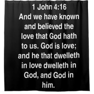 1 Johannes 4 16 Gott ist Liebe Bibelvers Duschvorhang