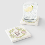 1 Johannes 4:16 Gott ist Liebe Blumenreath Niedlic Steinuntersetzer (Seitenansicht)