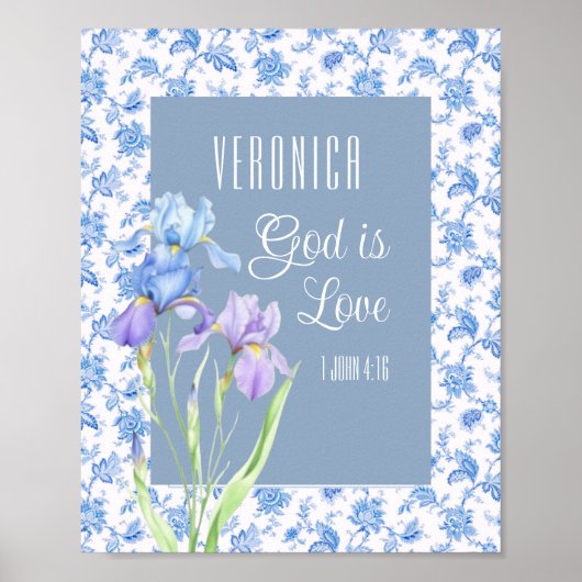 1 Johannes 4,16 Gott ist Liebe – Personalisierte c Poster (Vorne)