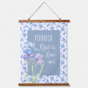 1 Johannes 4:16 Gott ist Liebe – Personalisiertes Wandteppich Mit Holzrahmen