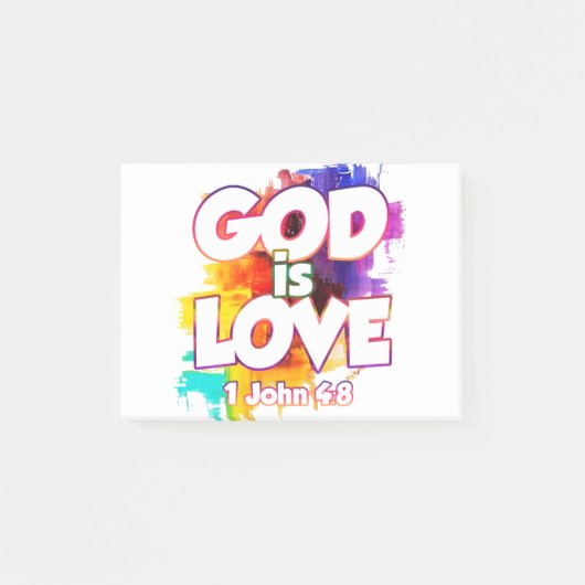 1 Johannes 4:16 Gott ist Liebe, und wer auch immer Post-it Klebezettel (Vorderseite)