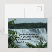 1 Johannes 4:4 Großer ist Er, der in dir ist Feiertagspostkarte (Vorne/Hinten)
