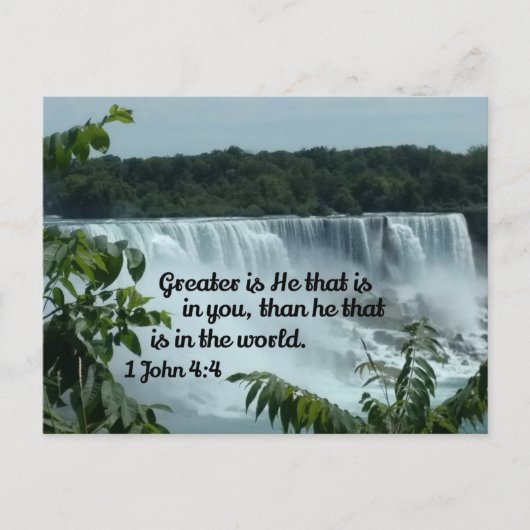 1 Johannes 4:4 Großer ist Er, der in dir ist Feiertagspostkarte (Vorderseite)