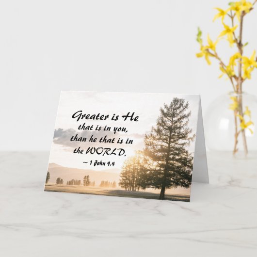 1 Johannes 4:4 Großer ist Er, der in dir ist Karte (Gelbe Blume)