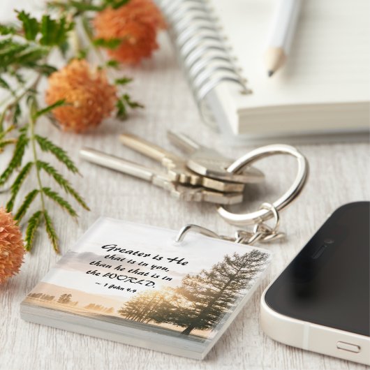 1 Johannes 4:4 Großer ist Er, der in dir ist Schlüsselanhänger (Vorderseite rechts)