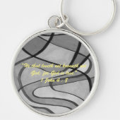 1 Johannes 4:8 "—denn Gott ist Liebe." Bibelwahrhe Schlüsselanhänger (Vorne)