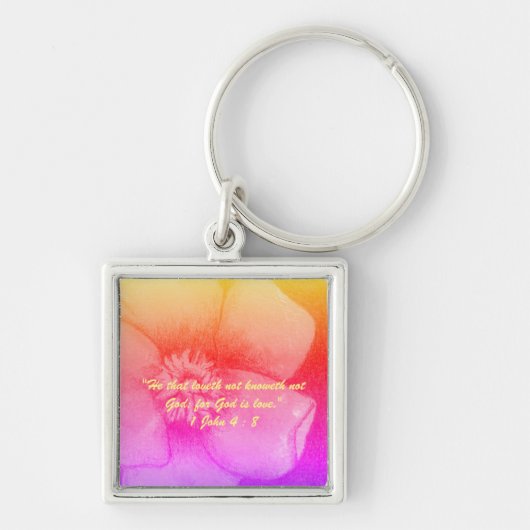 1 Johannes 4:8 "—denn Gott ist Liebe." Wahrheiten Schlüsselanhänger (Vorne)